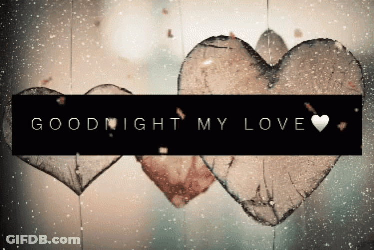 Good Night My Love Hearts Falling Petals GIF