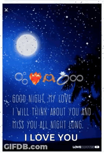 Good Night My Love I Will Think About You Poster GIF