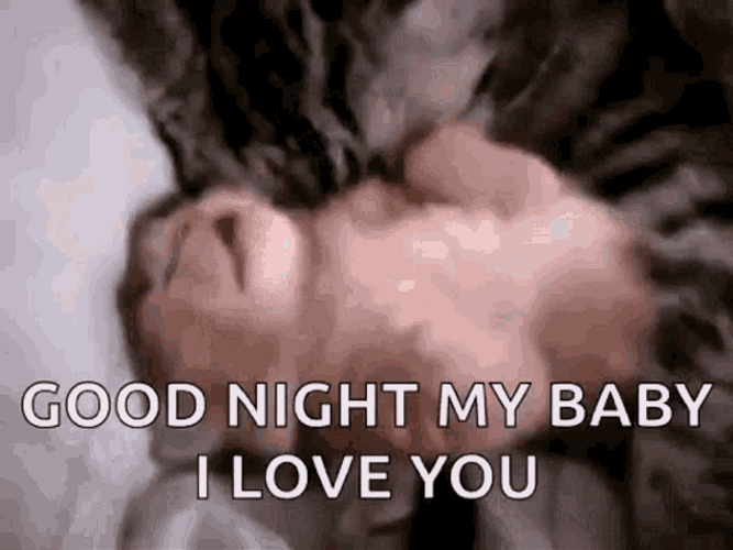 Good Night My Love Mother Cat Baby Kitten GIF
