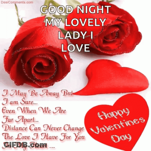 Good Night My Lovely Lady I Love I May Be Away But I Am Sure ... GIF