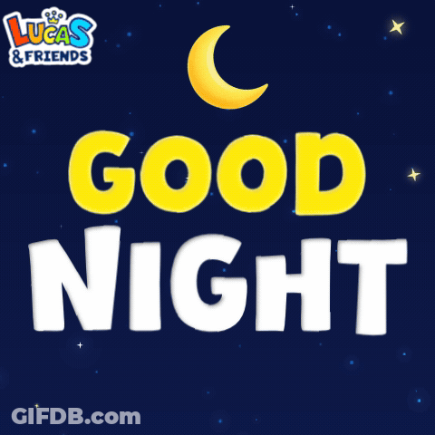Good Night Poster With Moon And Stars GIF