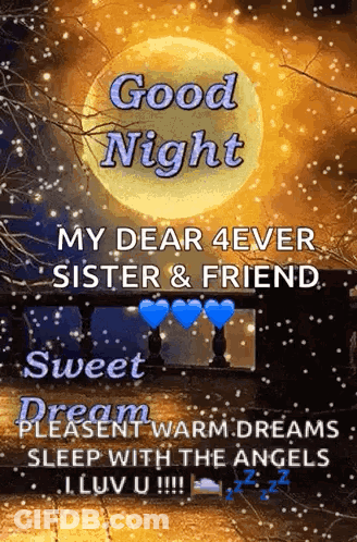 Good Night Sister Friend Sweet Dreams GIF