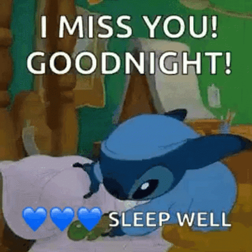 Good Night Sleep Tight Lilo Stich Hugging Pillow GIF