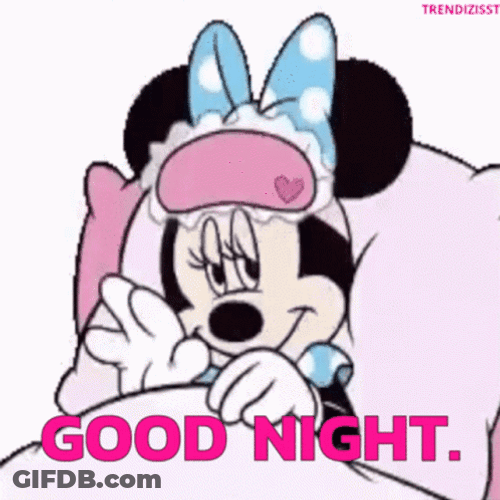 Good Night Sleep Tight Minnie Mouse Eye Mask GIF