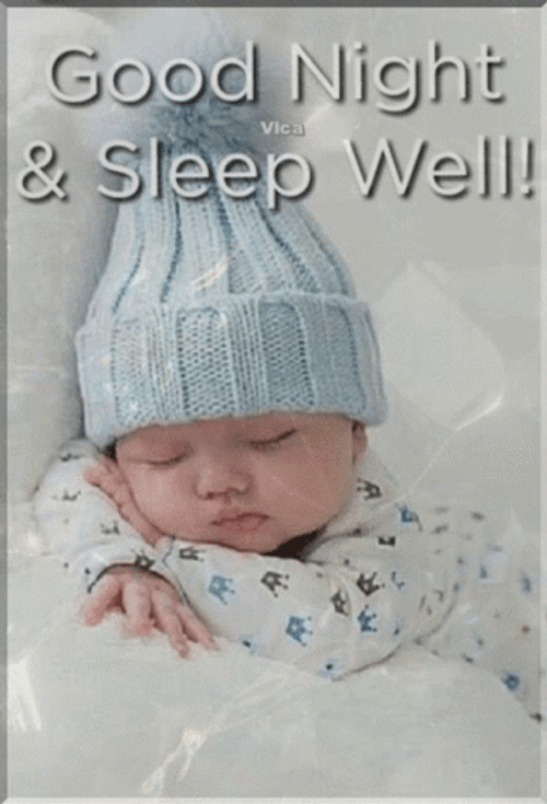 Good Night Sleep Tight Well Baby Cute Beanie GIF