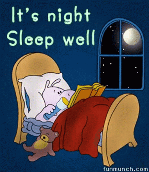 Good Night Sleep Tight Well Light Reading Book GIF