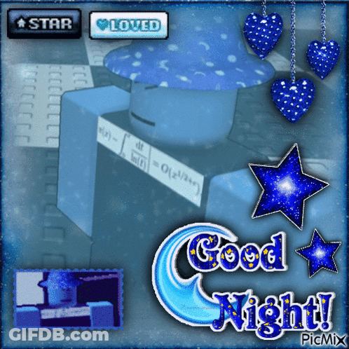 Good Night Star And Hearts GIF