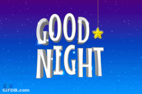 Good Night Star Hanging On Blue Background GIF
