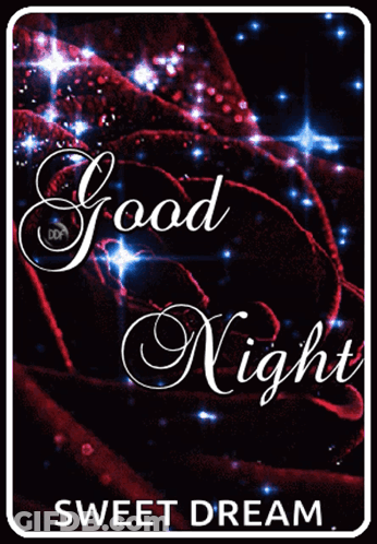 Good Night Sweet Dream Poster Red Rose GIF