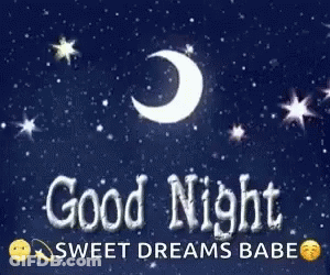 Good Night Sweet Dreams Babe Crescent Moon And Stars GIF