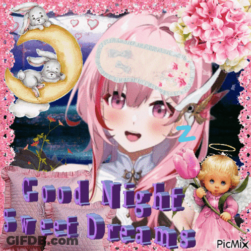 Good Night Sweet Dreams Girl In Sleep Mask GIF