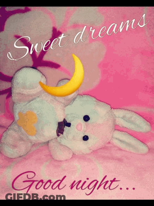 Good Night Sweet Dreams Pink Bunny GIF