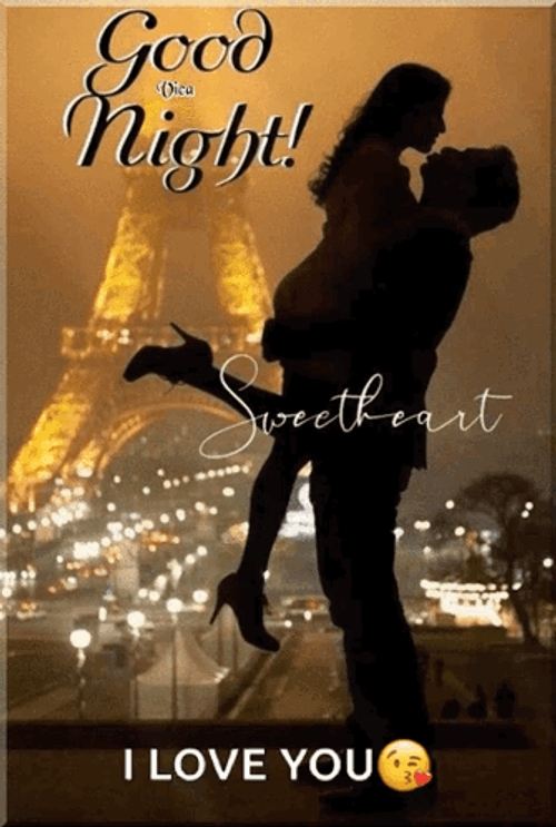 Good Night Sweetheart Couple Silhouette GIF
