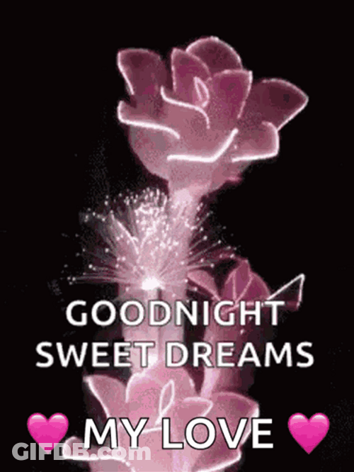 Good Night Sweetheart Glowing Flower GIF