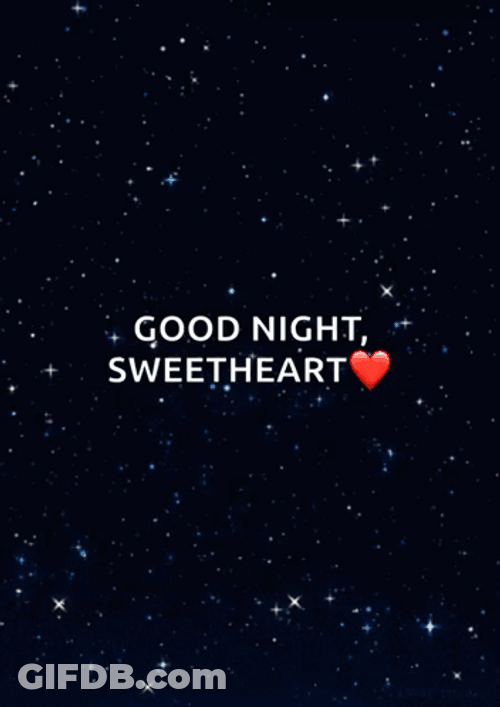 Good Night Sweetheart Glowing Stars GIF
