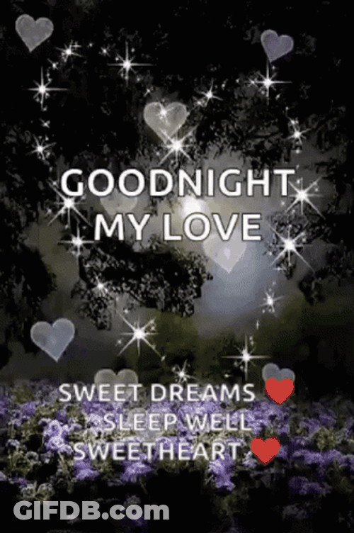 Good Night Sweetheart Moon Hearts GIF