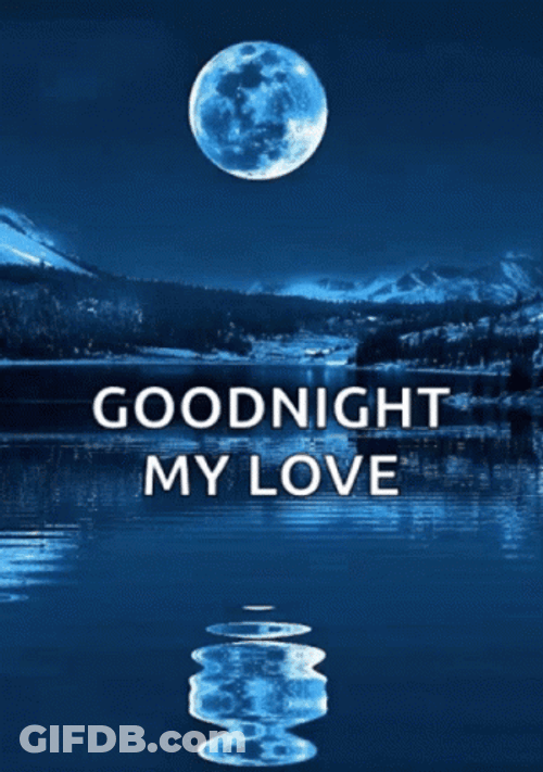 Good Night Sweetheart Night Moon Reflection GIF