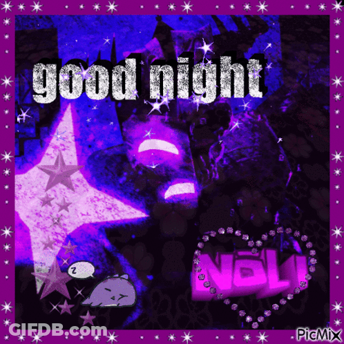 Good Night With Purple Stars GIF