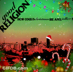 Good Religion City Skyline And Candy Canes Poster GIF