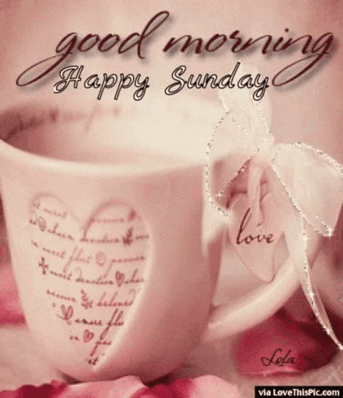 Good Sunday Morning Coffee And Petals GIF