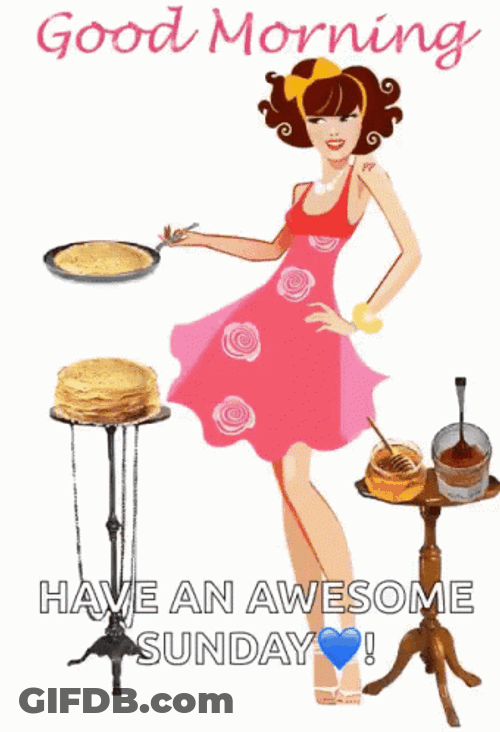 Good Sunday Morning Cooking Lady GIF