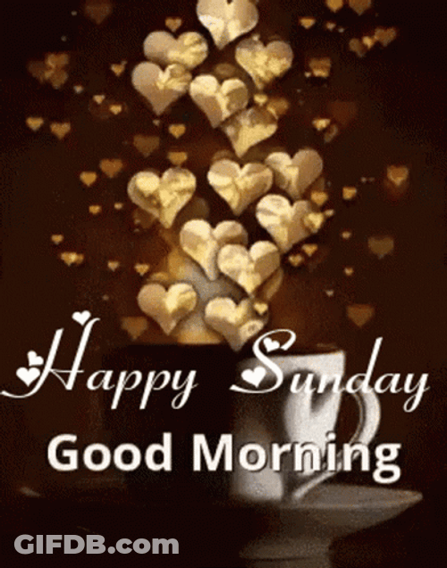 Good Sunday Morning Golden Hearts GIF