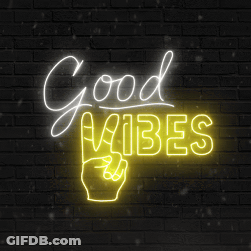 Good Vibes Neon Peace Sign GIF