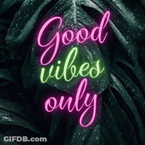 Good Vibes Only Neon Sign Flickering GIF