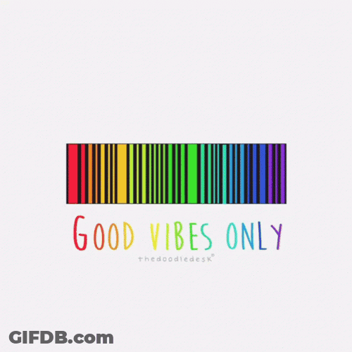 Good Vibes Only Rainbow Bar Code GIF