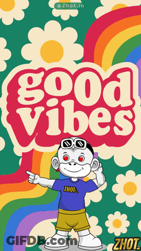 Good Vibes Poster Cartoon Character GIF