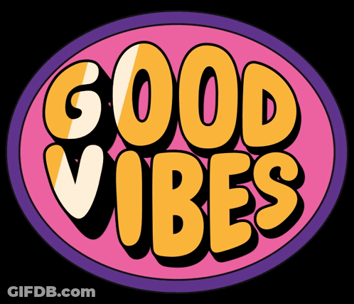 Good Vibes Sticker In Purple Circle GIF