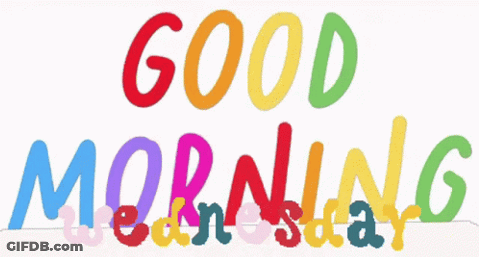Good Wednesday Morning Colorful Text Design GIF