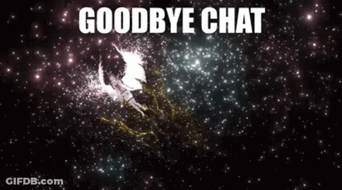 Goodbye Chat Unicorn Flying Through Stars GIF