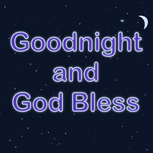Goodnight And God Bless Text GIF