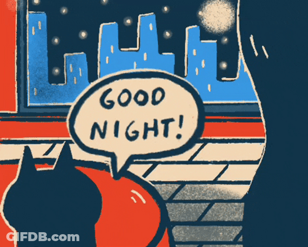 Goodnight Animated City Cat GIF