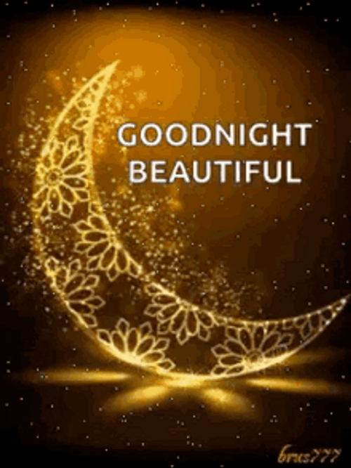 Goodnight Beautiful Glowing Crescent Moon GIF