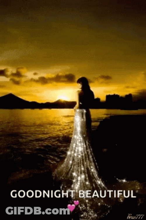 Goodnight Beautiful Lady Apron Illuminating GIF