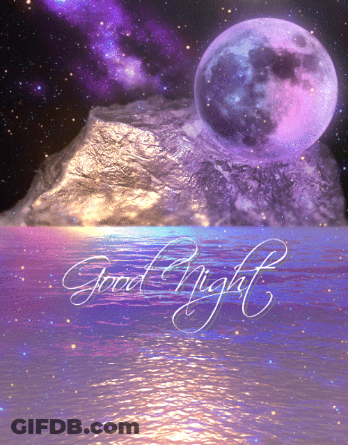 Goodnight Beautiful Purple Sea And Sky GIF