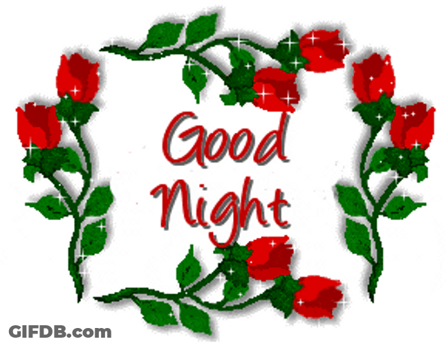 Goodnight Beautiful Sparkling Red Roses GIF
