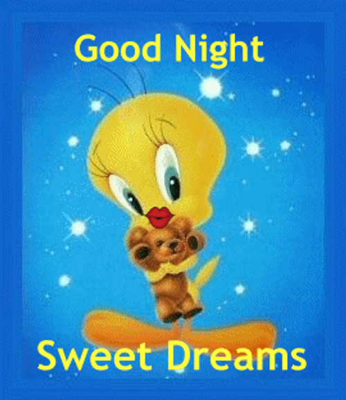 Goodnight Beautiful Sweet Dreams Tweety Bird Kiss GIF