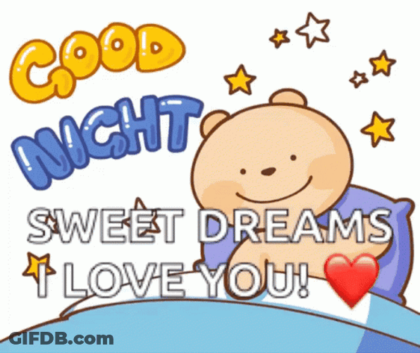 Goodnight I Love You Bear In Bed GIF