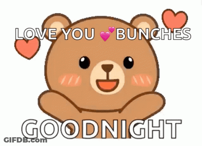Goodnight I Love You Bear Kisses GIF