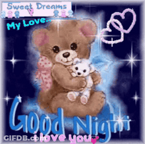 Goodnight I Love You Bears Hugging GIF