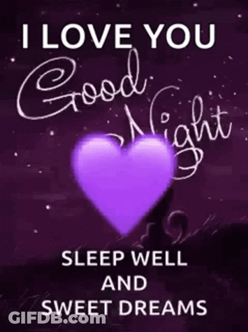 Goodnight I Love You Purple Heart GIF