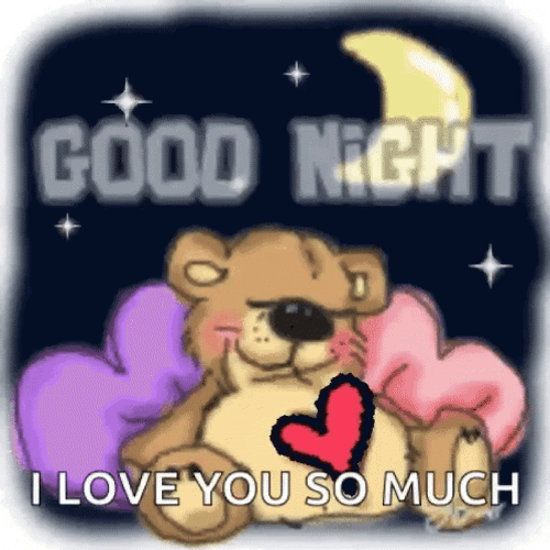 Goodnight I Love You So Much Bear GIF