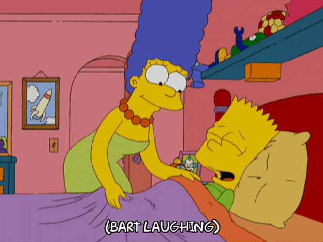 Goodnight Kiss Maggie Bart Simpson Sleep Time GIF