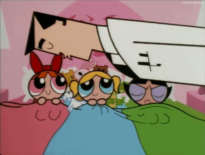 Goodnight Kiss Professor Utonium Powerpuff Girls GIF