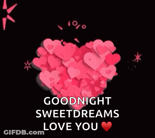 Goodnight Love You Card With Hearts GIF