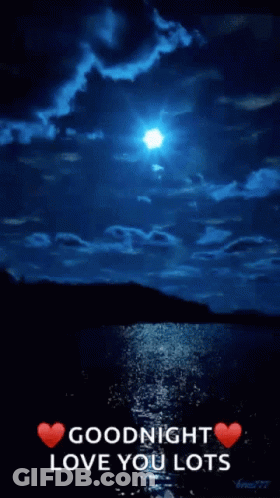 Goodnight Love You Lots Message With Full Moon GIF