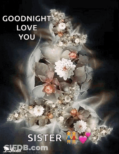 Goodnight Love You Sister Card GIF